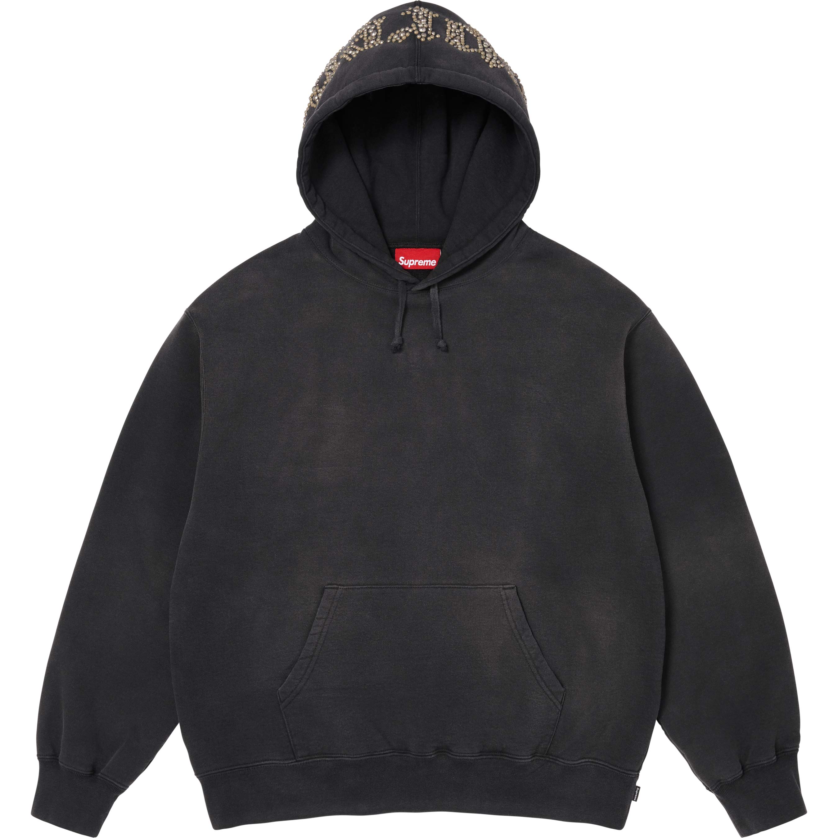Overdyed Studded Hooded Sweatshirt view 6